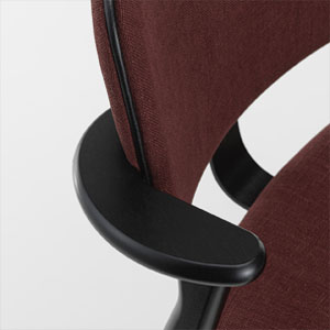 Gestell Birke schwarz gebeizt, Stoff Hola Chestnut, Keder Leder schwarz