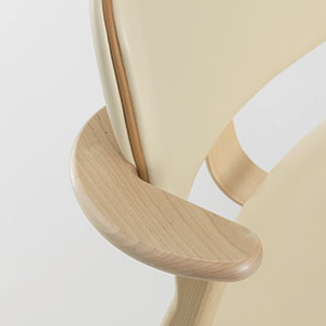 Gestell Birke natur, Leder Creme, Keder Leder Nougat