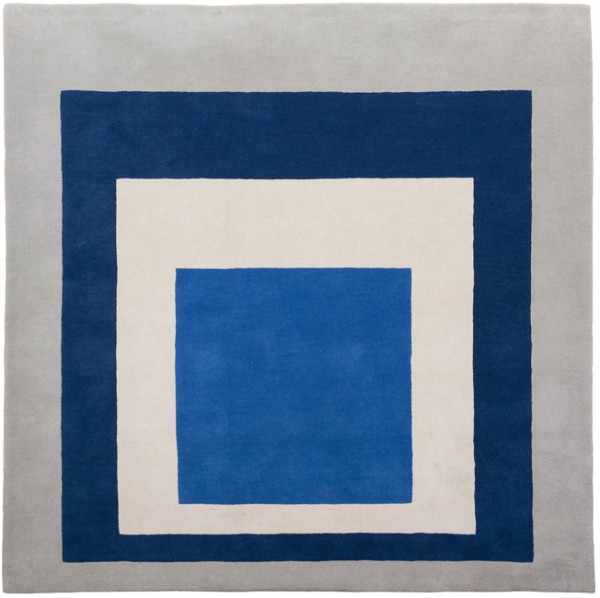 Homage to the Square Teppich Blue &amp; White
