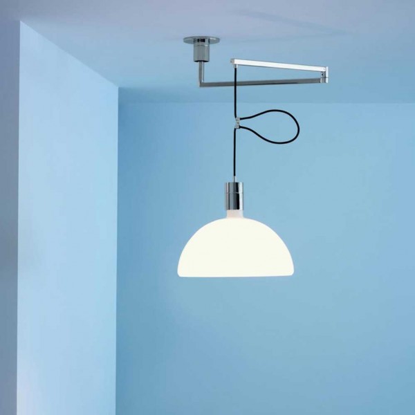 Evergreen Lights Pendelleuchte Nemo SP1 D40 – Verchromtes Metall & Mundgeblasener Glasdiffusor