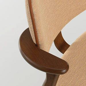 Gestell Birke Nussbaum gebeizt, Stoff WOW Beige/Pink, Keder Leder Cognac