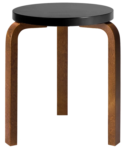 Hocker 60-walnut-black-stool-60-Alvar-Aalto-Artek